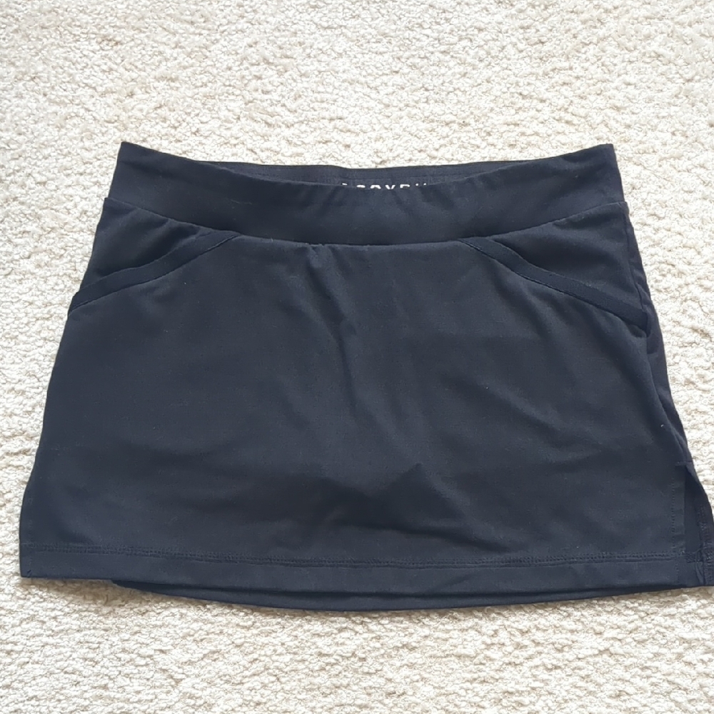 Soybu Excercise Black Mini Tennis Skort XS Lotus Fit w/ Hidden Shorts